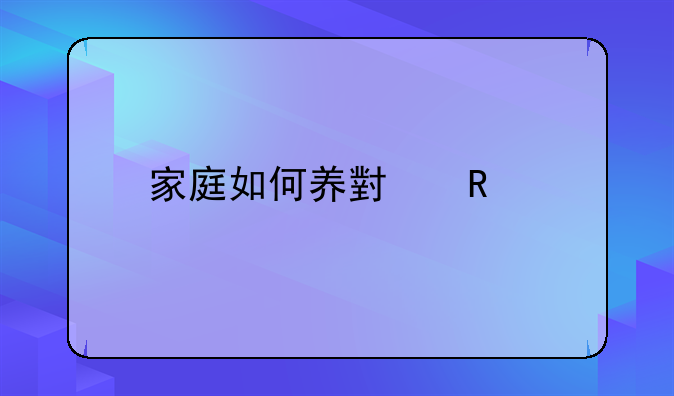 家庭如何养小甲鱼