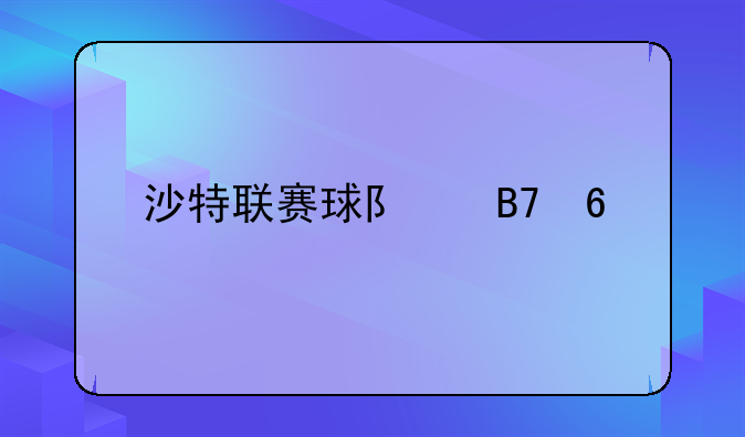 沙特联赛球队名单