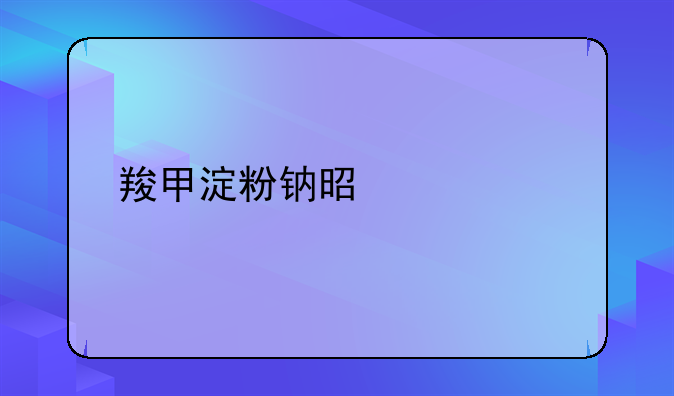 羧甲淀粉钠是什么