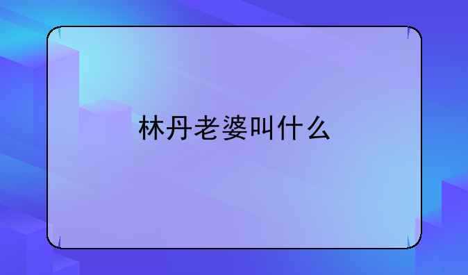 林丹妻子;林丹老婆叫什么