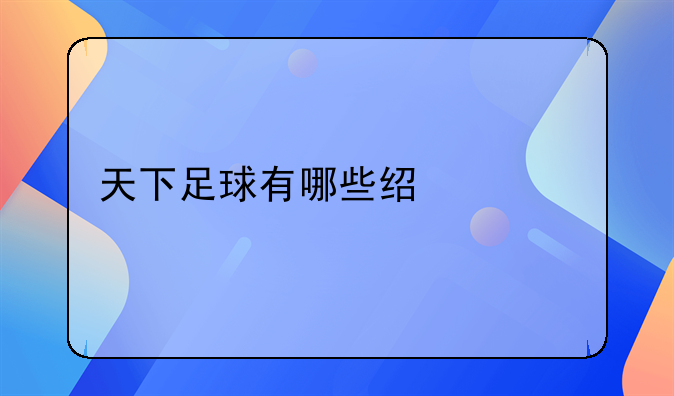 天下足球有哪些经典特别策划