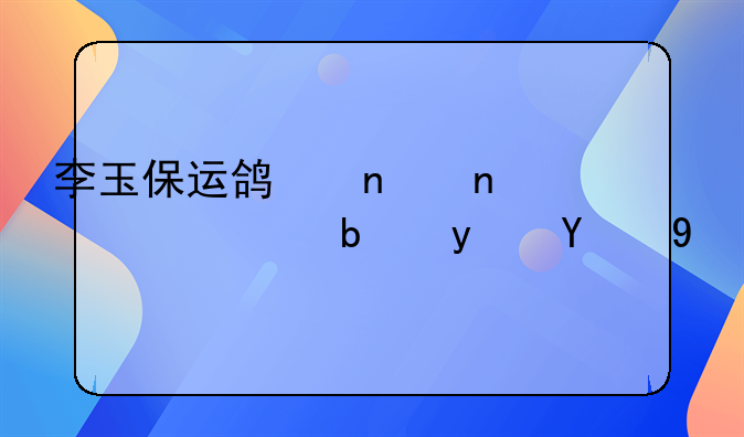 李玉保运鸿集团上市是真的吗