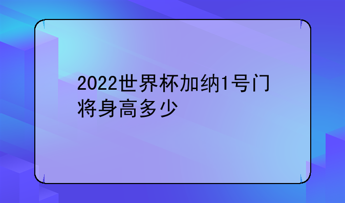 2022世界杯加纳1号门将身高多少