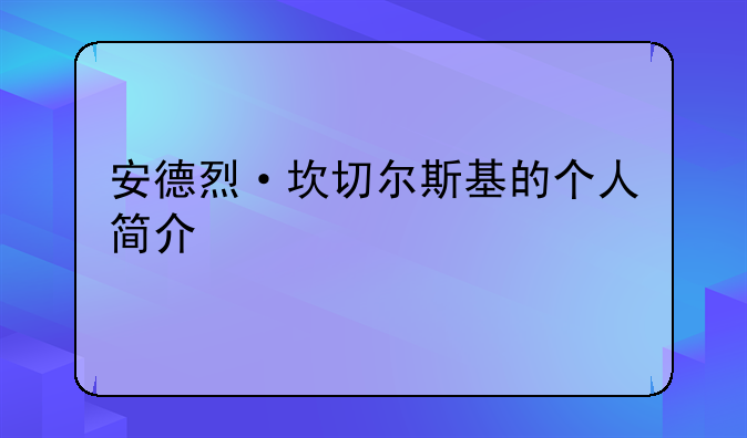 安德烈·坎切尔斯基的个人简介