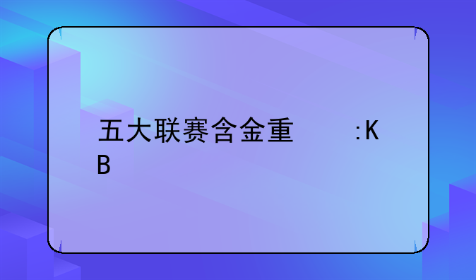 五大联赛含金量排名