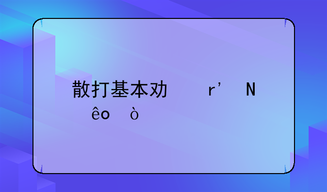 散打基本功有哪些？