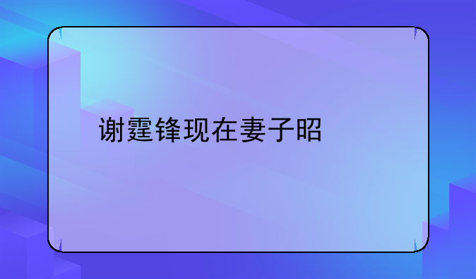 谢霆锋现在妻子是谁