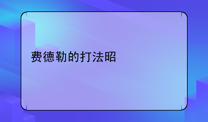 费德勒的打法是什么