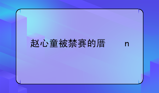 赵心童被禁赛的原因