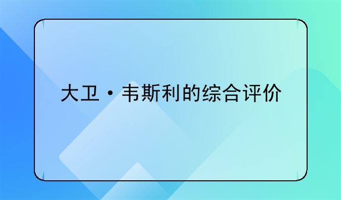 大卫·韦斯利的综合评价