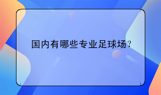 国内有哪些专业足球场？