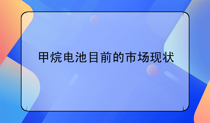 甲烷电池目前的市场现状
