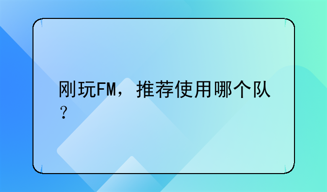 刚玩FM，推荐使用哪个队？