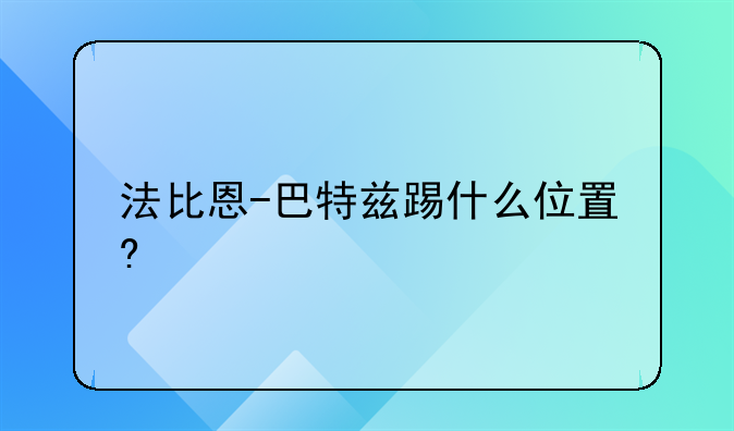 法比恩-巴特兹踢什么位置?