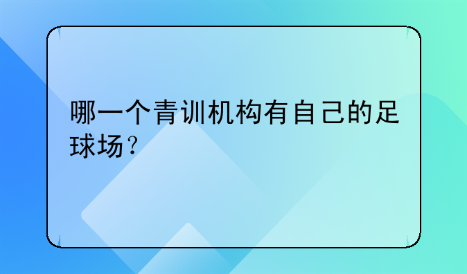 哪一个青训机构有自己的足球场？