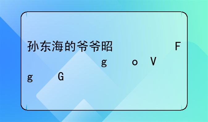 孙东海的爷爷是谁呀被写进教科书