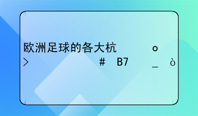 欧洲足球的各大杯赛叫什么名字！