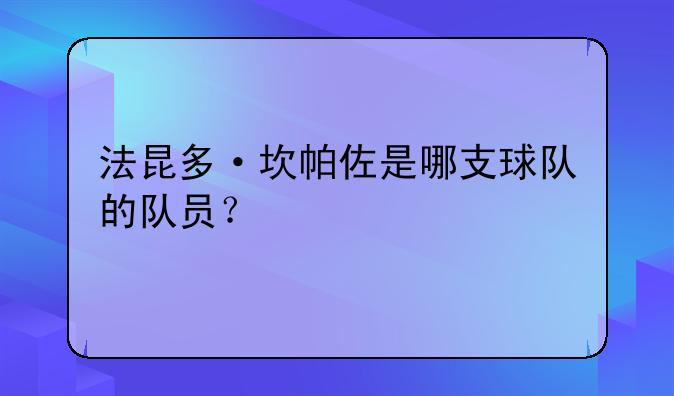 法昆多·坎帕佐是哪支球队的队员？