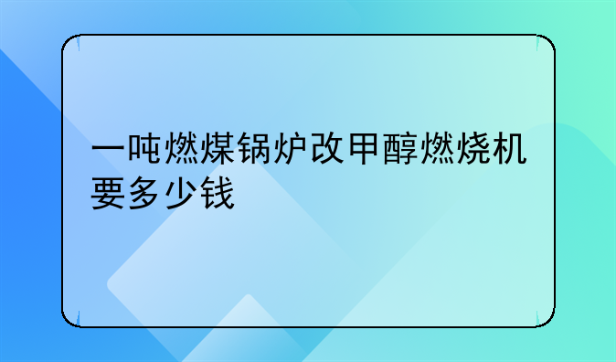 一吨燃煤锅炉改甲醇燃烧机要多少钱