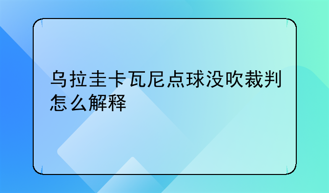乌拉圭卡瓦尼点球没吹裁判怎么解释