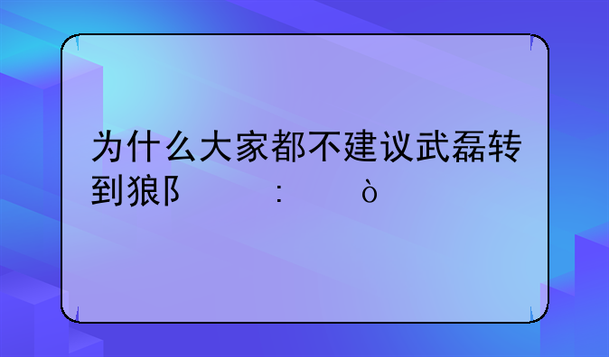 为什么大家都不建议武磊转到狼队去？