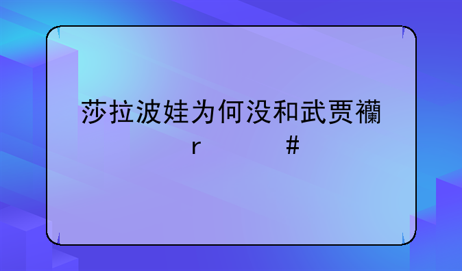 莎拉波娃为何没和武贾西奇最终牵手？