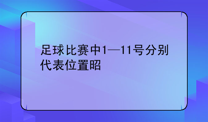 足球比赛中1—11号分别代表位置是什么