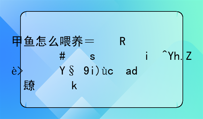 甲鱼怎么喂养？用什么东西来喂它？最大可以长多少斤