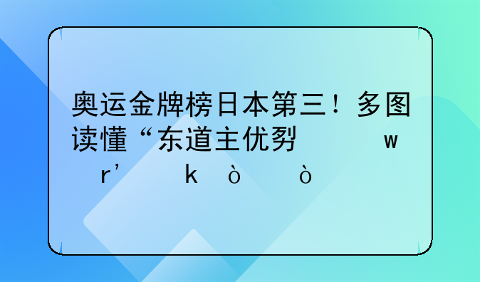 奥运金牌榜日本第三！多图读懂“东道主优势”有多强？
