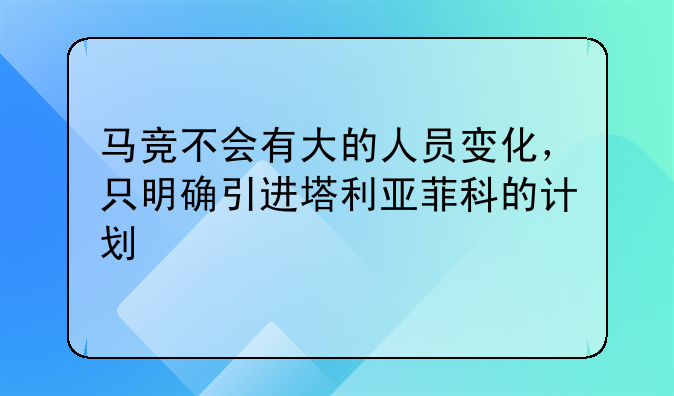 马竞不会有大的人员变化，只明确引进塔利亚菲科的计划