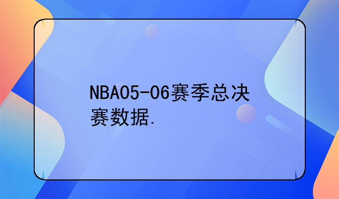 NBA05-06赛季总决赛数据.