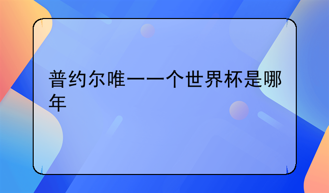 普约尔唯一一个世界杯是哪年